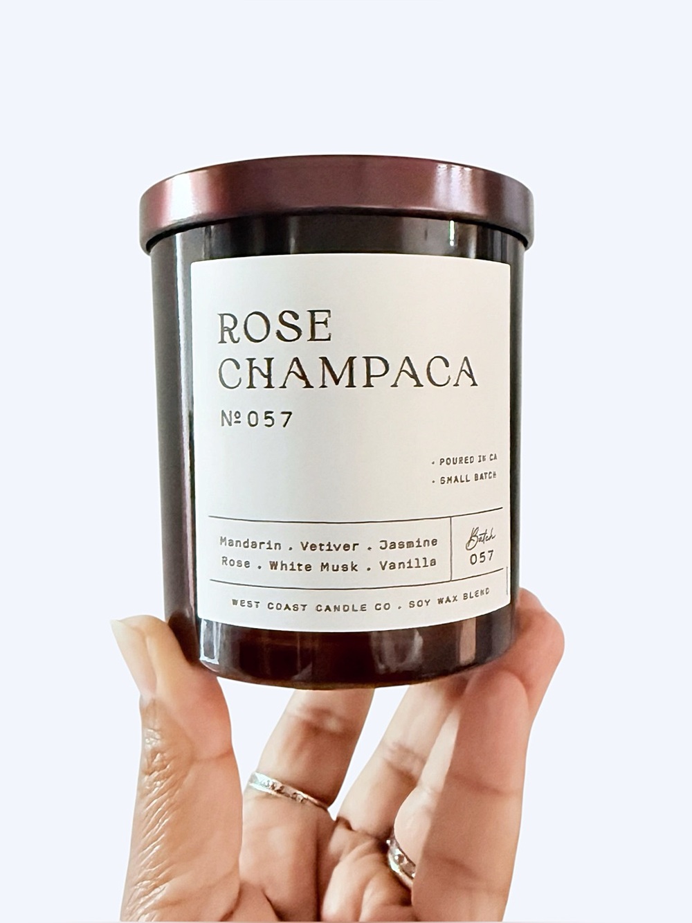 Leoben Company Rose Champaca No. 057 Scented Candle - Amber Glass Jar